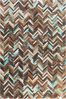 Teppich Kuhfell braun-beige-blau 140x200 cm Patchwork AMASYA Bild 3