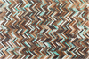 Teppich Kuhfell braun-beige-blau 140x200 cm Patchwork AMASYA Bild 4