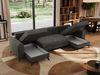 U-förmige Ecksofa, XXL Universalecke mit losen Kissen zum Wohnzimmer, Bettkästen und Schlaffunktion, schwarze Metallbeine - AXEL U - Dunkelgrau Velours Bild 5