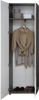 Garderobenschrank Line Hochglanz weiß Sardegna grau 60 x 191 cm Bild 2