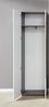 Garderobenschrank Line Hochglanz weiß Sardegna grau 60 x 191 cm Bild 4