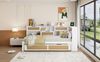 Merax Daybett Holz Schlafsofa 90*200 mit Ausziehbett Multifunktionales Einzelbett Kinderbett mit vielen Staufächern und Ladeanschluss Weiß Bild 5
