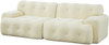Sofa 224x104x66 cm in Beige, Stoffbezug, tiefe Sitzfläche 68 cm, breite Armlehnen, montagefrei,66x224x104 cm Bild 5