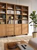 Bettso 'Suna' Standregal mit 2 Türen, im Japandi-Stil, Holzwerkstoff Eiche Caramel 83x39x98 cm Bild 3