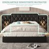 LVHOM Boxbett 180x200cm Bettgestell, PU-Leder, Verlängertes und Vergrößertes Kopfteil, Nachttischlampe, USB-Ladeanschlüssen, hydraulischem Stauraum-System, Polsterbett Doppelbett Bild 4