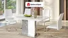 Vente-unique - Esstisch ausziehbar - 6 bis 8 Personen - MDF - Weiß & Beton-Optik - EREN Bild 2