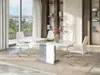 Vente-unique - Esstisch ausziehbar - 6 bis 8 Personen - MDF - Weiß & Beton-Optik - EREN Bild 3