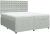 vidaXL Boxspringbett mit Matratze Hellgrau 200x200 cm Samt 3292442 Bild 2
