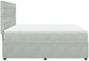 vidaXL Boxspringbett mit Matratze Hellgrau 200x200 cm Samt 3292442 Bild 5