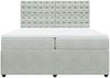vidaXL Boxspringbett mit Matratze Hellgrau 200x200 cm Samt 3292442 Bild 4