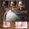 POPOLIC LED Schreibtischlampe LED-Stifthalterleuchte, dimmbare Projektion verstellbarer Lichtmast, 2-in-1 Schreibtischlampe, Farbwechsel, mehrere Helligkeitsstufen Bild 3