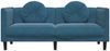 vidaXL Sofa mit Kissen 2-Sitzer Blau Samt 372640 Bild 4
