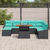 vidaXL Garten Essgruppe mit Kissen 9 pcs Schwarz und Teal 3349878 Bild 3