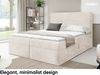 MEBLINI Boxspringbett mit Bettkasten - 160x200 - H4/Creme Cordstoff - TALIA - Gepolstert Doppelbett mit Matratze und Topper - Polsterbett mit Stauraum - Bett mit Kopfteil - Stauraumbett Bild 3