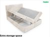 MEBLINI Boxspringbett mit Bettkasten - 160x200 - H4/Creme Cordstoff - TALIA - Gepolstert Doppelbett mit Matratze und Topper - Polsterbett mit Stauraum - Bett mit Kopfteil - Stauraumbett Bild 5