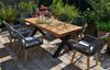massiver Norwich Teak Echtholz Gartentisch 200x90 cm plus 6 bequeme Gartensessel Albenga Bild 3