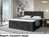 MEBLINI Boxspringbett DALIA 160x220 cm mit Bettkasten - H3/Schwarz Samt Polsterbett - Doppelbett mit Topper & Taschenfederkern-Matratze Bild 2