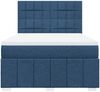 vidaXL Boxspringbett mit Matratze Blau 160x200 cm Stoff 3291725 Bild 4