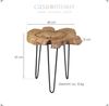 Casa Moro Beistelltisch Tisch rund 60 cm Pflanzenständer Ablagetisch Couchtisch Massivholz, Tischplatte aus massivem Teak-Stammring Bild 2