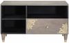 vidaXL TV-Schränk mit Schubladen Grau 80 x 33 x 46 cm Massivholz Mango 4018789 Bild 3