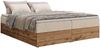 Polsterbett mit Bettkasten, Boxspringbett ohne Kopfteil WOOD ZERO, 7-Zonen Multipocket-Matratze und Topper, modernes Bett für Schlafzimmer - Creme Strukture - 180 x 200 cm - H3 Bild 4