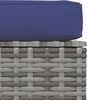 vidaXL Gartenhocker mit Kissen Grau 70x70x30 cm Poly Rattan 317569 Bild 4