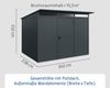 Hörmann Ecostar 'Trend' Gerätehaus mit Pultdach, 1-flüglige Tür, Metall anthrazitgrau, 7,2 m², 283,4 x 312,7 x 232,3 cm Bild 3