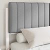 vidaXL Bettgestell mit gepolstertem Kopfteil Hellgrau 140 x 190 cm 3398238 Bild 3