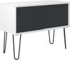 MultiRange Sideboard, weiß, Schiebetüren aus Stahl, 4 Stahlfüße, Maße: H 752 x B 1000 x T 450 mm, Farbe: weiß/anthrazitgrau Bild 2
