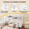 Hochbett mit Lattenrost, 90x200 cm, Metallbett mit Rausfallschutz, Regal, Treppe, Jugendbett, Kinderbett Bild 4
