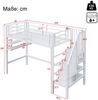 Hochbett mit Lattenrost, 90x200 cm, Metallbett mit Rausfallschutz, Regal, Treppe, Jugendbett, Kinderbett Bild 5