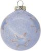 Weihnachtskugel Sterne Sand hellblau Ø 8cm, halbtransparent - Schatzhauser Weihnachtschmuck Bild 1