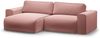 Micadoni Ecksofa Victor 3-Sitzer Links Samt Rosa Bild 2