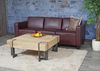 Modular 3-Sitzer Sofa Couch Lyon, Kunstleder ~ rot-braun Bild 2
