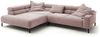 KAWOLA Sofa DELIA Ecksofa Cord rosa mit motorischem Sitzvorzug Recamiere links 74 x 219 x 276 cm Bild 3