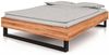 Bett Leeds 2 aus Kernbuche massiv 140x200 cm ohne Kopfteil mit Metallkufen Bild 1