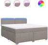 vidaXL Boxspringbett mit Matratze Taupe 180x200 cm Stoff 3288264 Bild 2