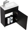 Badplaats Gäste-WC Waschtisch Set Sinta 40x22 cm Schwarz Holz - Badmöbel Set mit Waschbecken und Unterschrank, Vormontiert und mit Soft-Close Bild 2