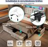 Merax Polsterbett mit Ladefunktion und LED-Beleuchtung, Baumwoll-Leinenstoff, Beige, 180x200 cm, Schubladen Bild 5