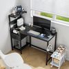BBWL Computertisch mit Steckdosen USB Gaming Schreibtisch 122cm Eckschreibtisch, LED RGB Beleuchtung,Stauraum Schublade, Metallrahmen MDF Bild 4
