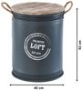 Kobolo Wäschekorb Aufbewahrungsbox LOFT ANTHRAZIT aus Metall und Holz (Stück, 1 St, mit Deckel und Griffen), Gr. L 40 x 52 cm Bild 2