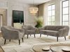 Wohnzimmerset PIRS 1-1-3, Skandinavisches 3-Sitzer Sofa mit Sesseln, Sofa mit Wellenfederung, schwarze Füße, Skandinavisches Möbelset - Hellbraun Cord Bild 4