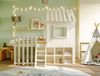Bett 90x200 cm aus Massivholz mit Stauraum – Spielhaus-Design mit Dach und Fenstern Bild 3
