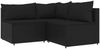 vidaXL 4-tlg. Garten-Lounge-Set mit Kissen Schwarz Poly Rattan 319781 Bild 3