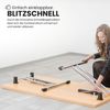bümö Klapptisch weiß 138 x 69 cm klappbar & stapelbar, klappbarer Schreibtisch, Klappschreibtisch, Tisch klappbar, Klappbarer Tisch, Klapptisch Holz-Platte, Gestell stabil aus Metall verchromt, KL14-W Bild 3