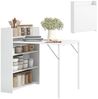HOMCOM Klapptisch Klappbar Esstisch mit 4-stufigen Regalen für 3 Personen (Esszimmertisch, 1-St, Küchentisch), für kleine Räume, Küche, Esszimmer, 78,5 x 91 x 93 cm, Weiß Bild 4