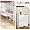 HOMCOM Klapptisch Klappbar Esstisch mit 4-stufigen Regalen für 3 Personen (Esszimmertisch, 1-St, Küchentisch), für kleine Räume, Küche, Esszimmer, 78,5 x 91 x 93 cm, Weiß Bild 3