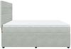 vidaXL Boxspringbett mit Matratze Hellgrau 200x200 cm Samt 3292430 Bild 5