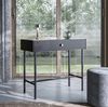 AX LIVING Tisch mit Schubladen Dinley 93 cm Schwarz auf Metallgestell Bild 5