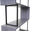Bücherregal HWC-A27, Standregal Wohnregal, 183x80cm 3D-Struktur 5 Ebenen ~ grau, Metall schwarz Bild 5